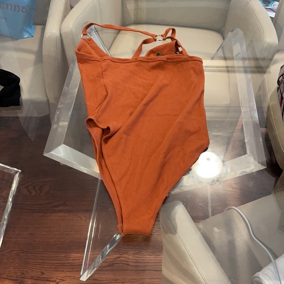 Forever 21 Medium Rust with racer back circle bodysuit - Picture 3 of 4